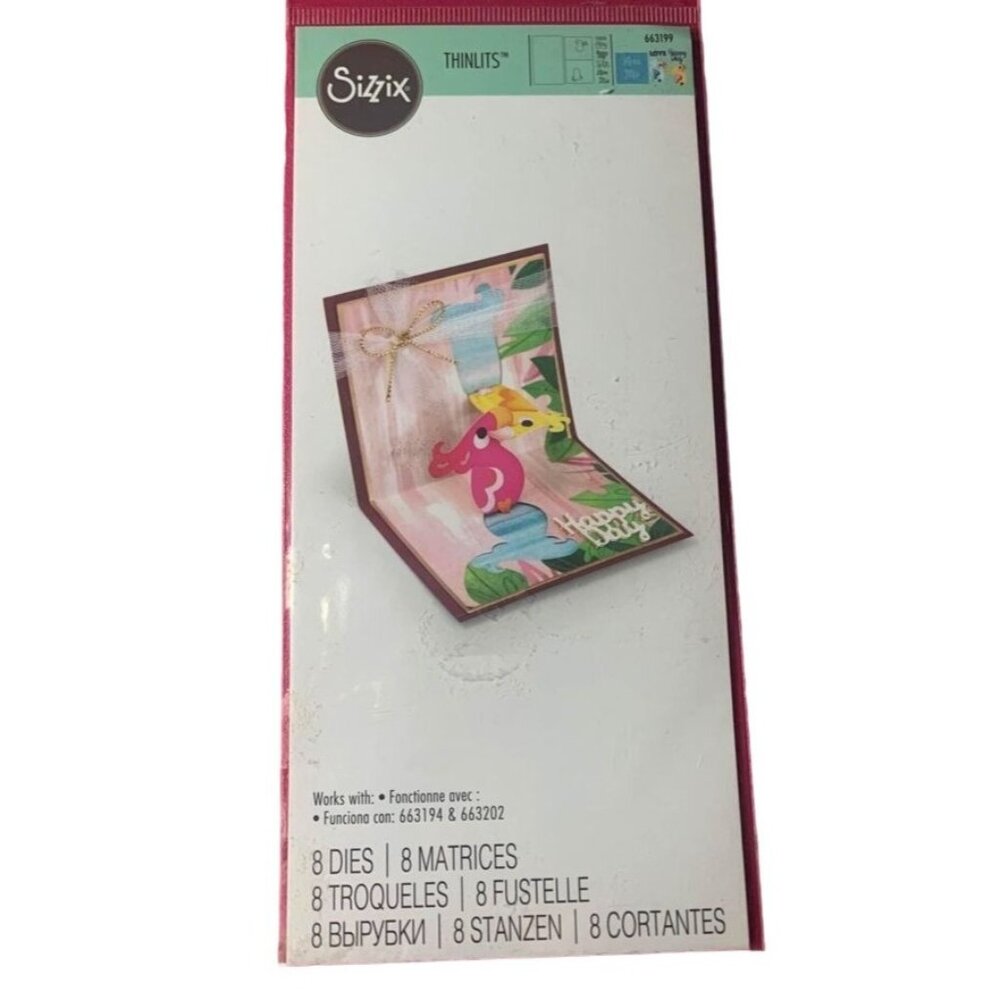 Sizzix Love Birds Card Thinlits Metal Scrapbooking Die 3D Design 8-Piece Set New